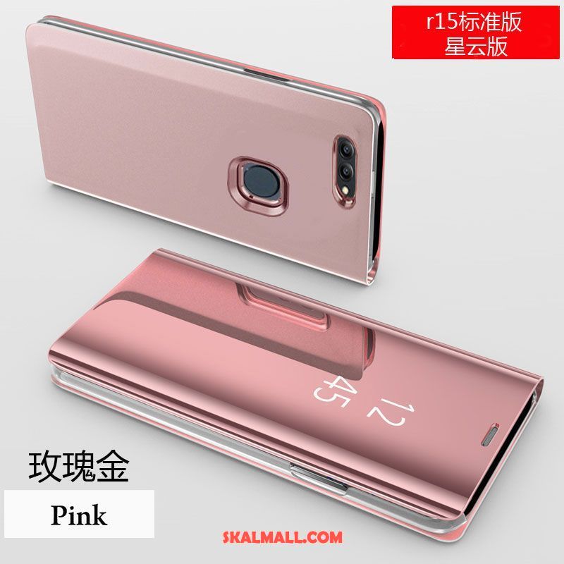 Oppo R15 Skal Trend Transparent Skydd Läderfodral Rosa Billigt