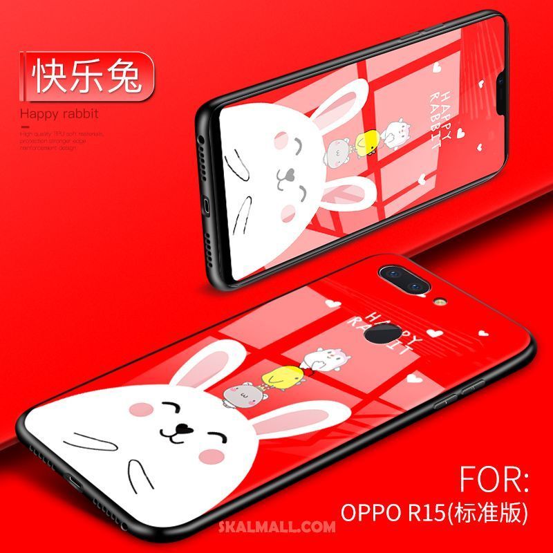 Oppo R15 Skal Vacker Blå Net Red Glas Trend Rea