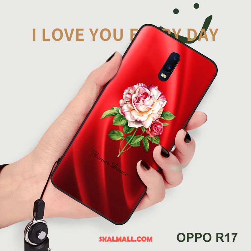 Oppo R17 Skal Gradient Röd Mjuk Glas Personlighet Online