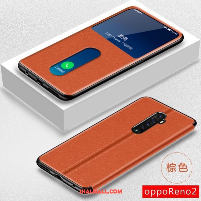 Oppo Reno 2 Skal Mobil Telefon Täcka Läderfodral All Inclusive Skydd Fodral Till Salu