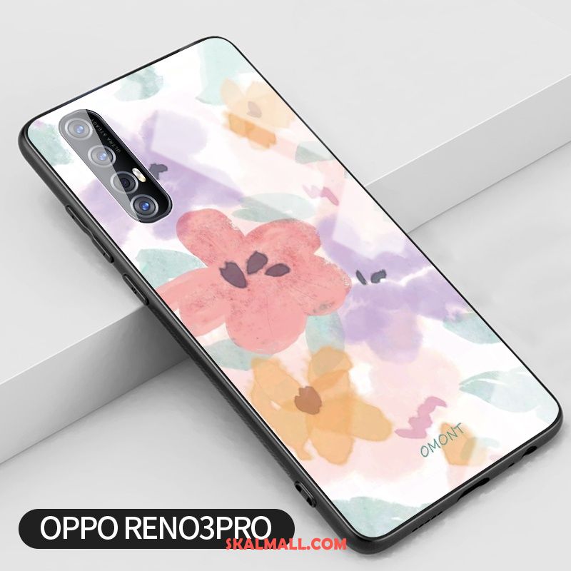 Oppo Reno 3 Pro Skal Blå Fallskydd Glas Mobil Telefon Jordgubbar Rabatt