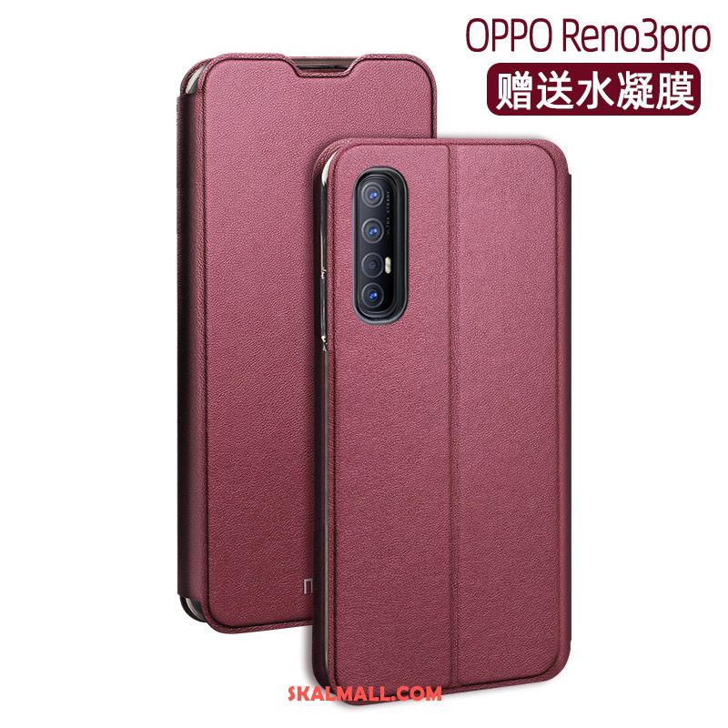 Oppo Reno 3 Pro Skal Läderfodral Ny Silikon Skydd Blå Billigt