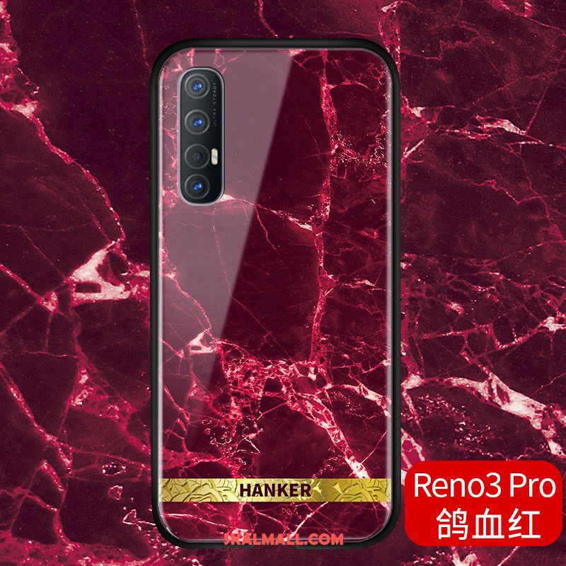 Oppo Reno 3 Pro Skal Personlighet Mobil Telefon Mjuk Glas Net Red Fodral Billiga