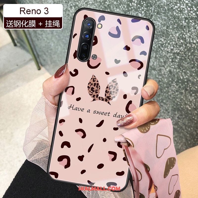 Oppo Reno 3 Skal Fallskydd Kreativa Härdat Glas Slim Net Red Till Salu