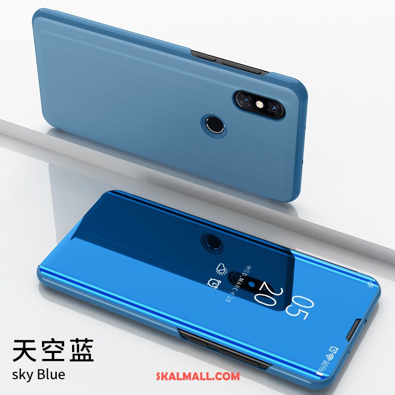 Redmi Note 6 Pro Skal Spegel Fallskydd Mobil Telefon Röd Läderfodral Butik