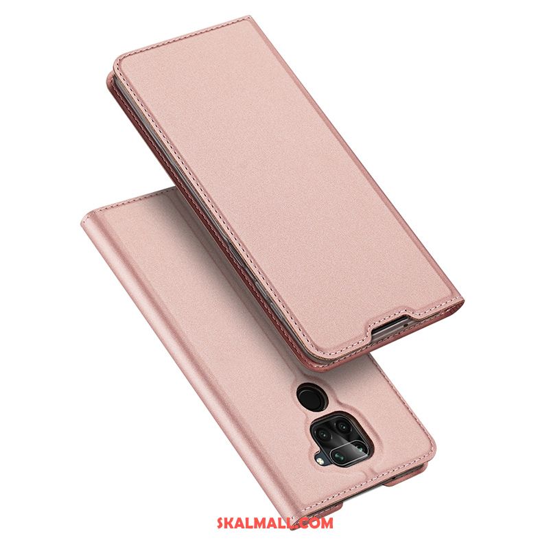 Redmi Note 9 Skal Slim Rosa Läderfodral Röd Clamshell Fodral Till Salu