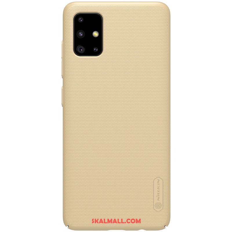 Samsung Galaxy A51 Skal Support Hård Fallskydd Guld Nubuck Fodral Köpa