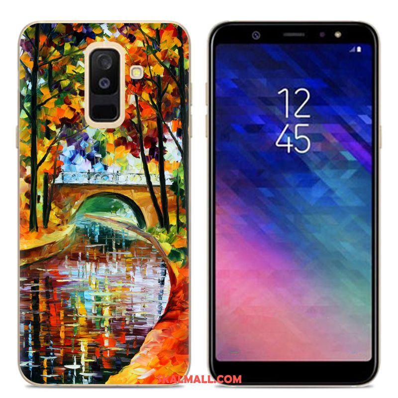 Samsung Galaxy A6+ Skal Transparent Färg Silikon Målade Mobil Telefon Fodral Billigt