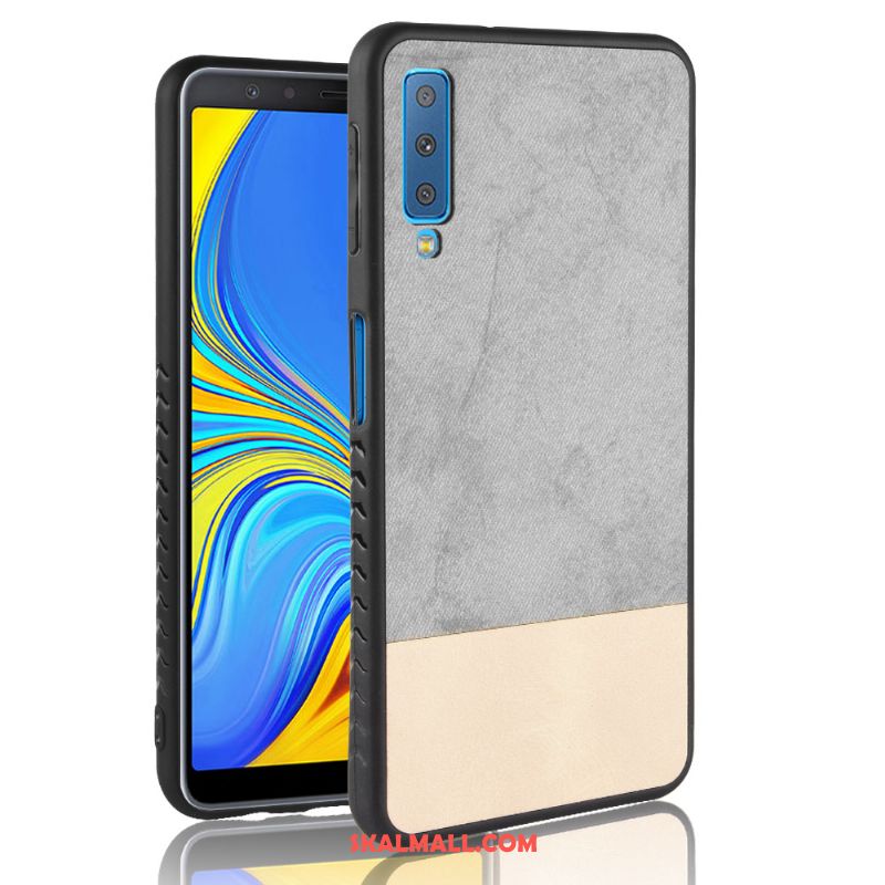 Samsung Galaxy A7 2018 Skal Mobil Telefon Denim All Inclusive Nubuck Stjärna Fodral På Rea