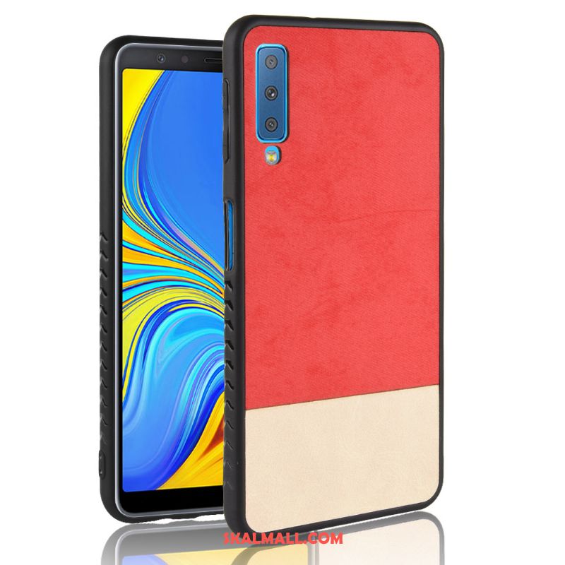 Samsung Galaxy A7 2018 Skal Mobil Telefon Denim All Inclusive Nubuck Stjärna Fodral På Rea