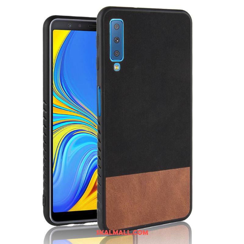 Samsung Galaxy A7 2018 Skal Mobil Telefon Denim All Inclusive Nubuck Stjärna Fodral På Rea