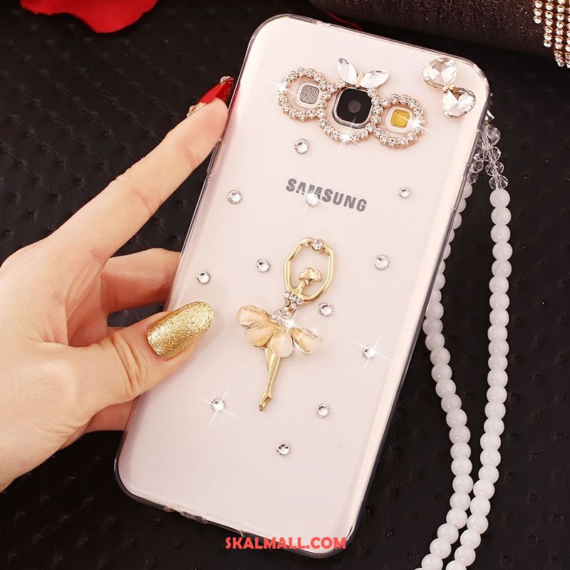 Samsung Galaxy A8 Skal Mobil Telefon Mjuk Mesh Strass Transparent Billig