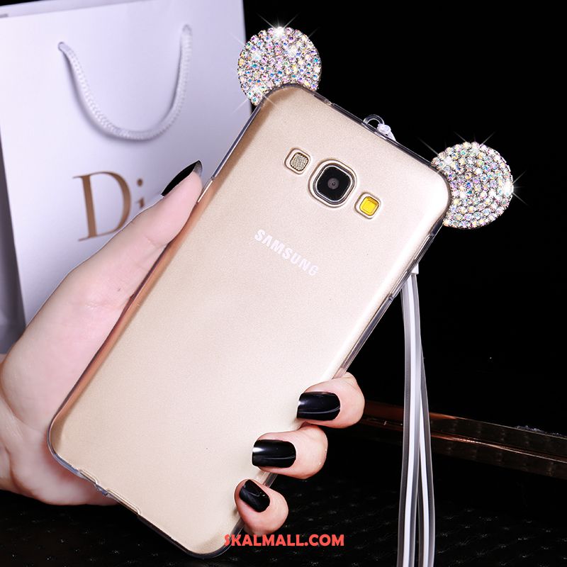 Samsung Galaxy A8 Skal Silikon Med Strass Skydd Tecknat Rosa Rea