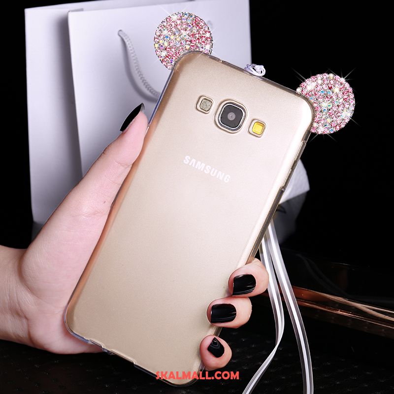 Samsung Galaxy A8 Skal Silikon Med Strass Skydd Tecknat Rosa Rea