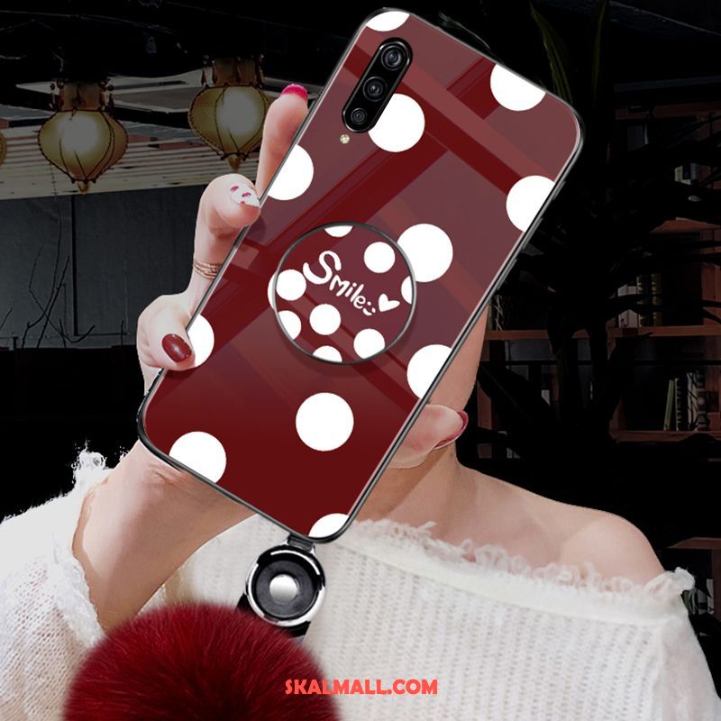 Samsung Galaxy A90 5g Skal Glas Velour Retro Polka Dot Ny Billigt