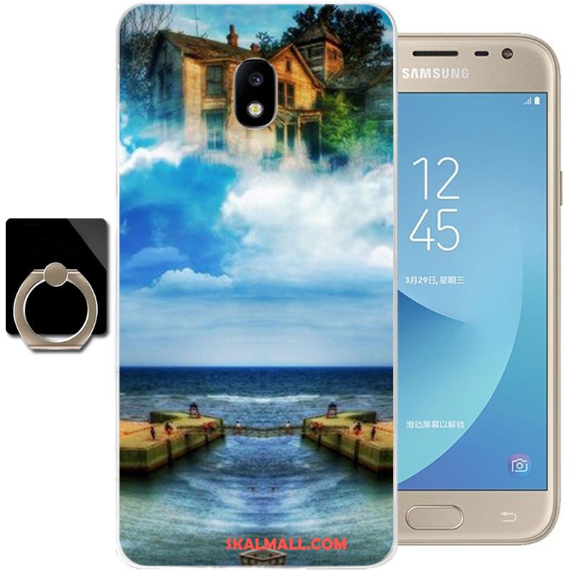 Samsung Galaxy J3 2017 Skal Röd Målade Tecknat Stjärna Mobil Telefon Rea