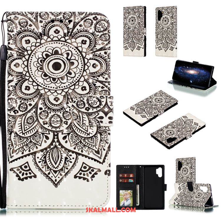 Samsung Galaxy Note 10+ Skal Mobil Telefon Stjärna Läderfodral Rosa Billig