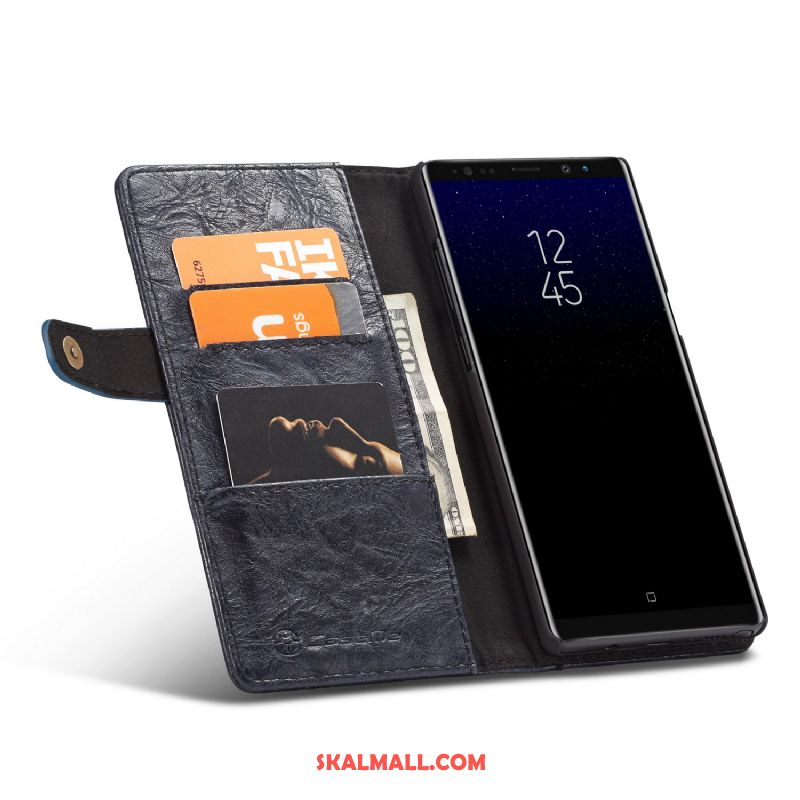Samsung Galaxy Note 8 Skal Läderfodral Fallskydd Kort Mobil Telefon Täcka Rea