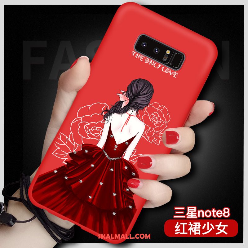 Samsung Galaxy Note 8 Skal Stjärna Mobil Telefon Röd Silikon All Inclusive Rea