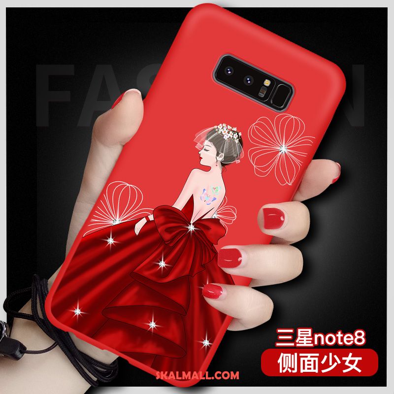 Samsung Galaxy Note 8 Skal Stjärna Mobil Telefon Röd Silikon All Inclusive Rea