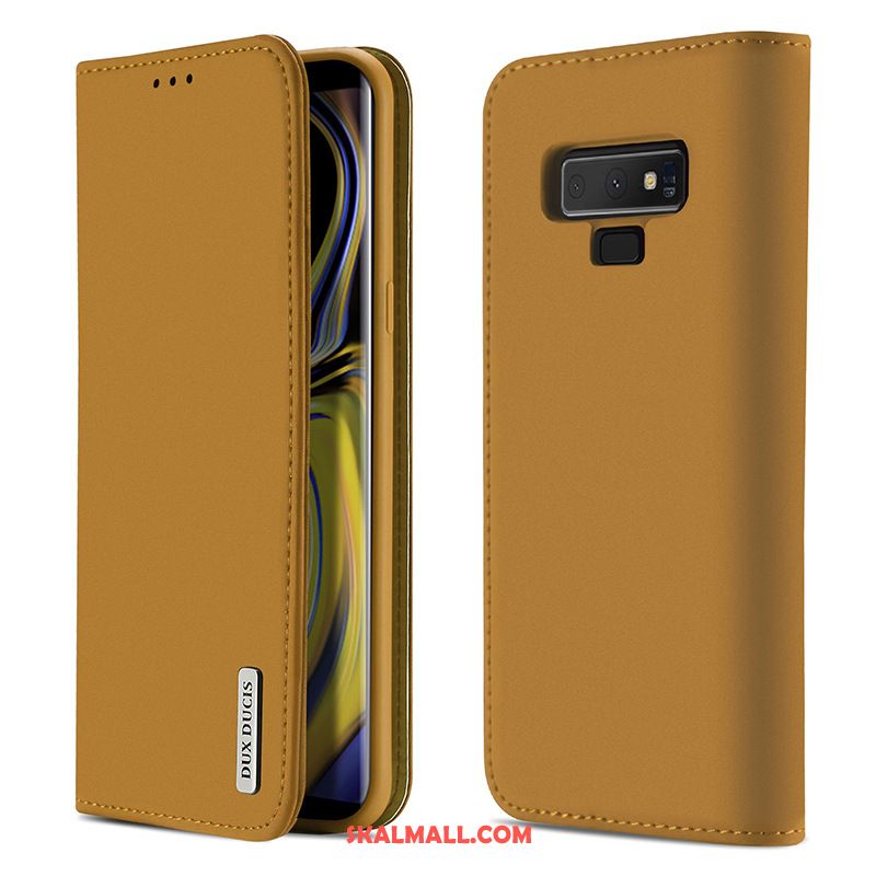 Samsung Galaxy Note 9 Skal Läderfodral Äkta Läder Clamshell Mobil Telefon Business Fodral Billig