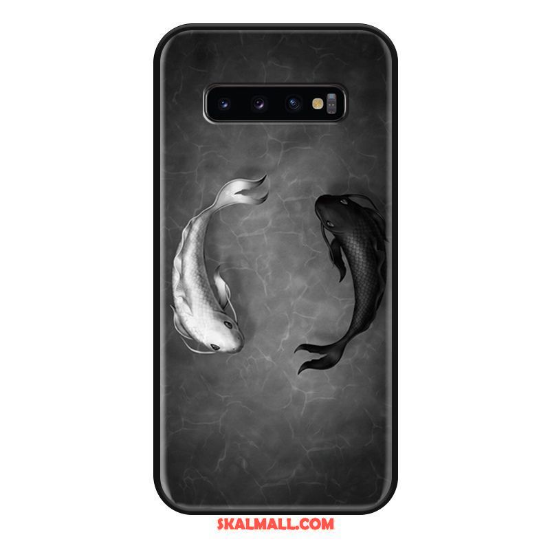 Samsung Galaxy S10 Skal Kinesisk Stil Personlighet Vit Carp Skydd Butik