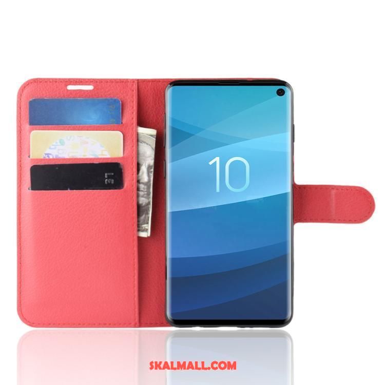 Samsung Galaxy S10+ Skal Kort Läderfodral Täcka Svart Plånbok Fodral Billigt