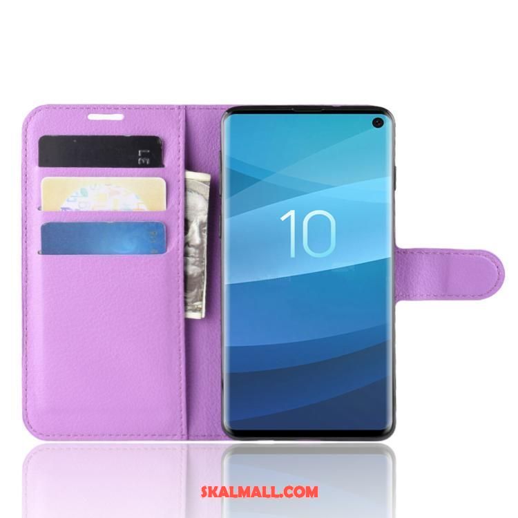 Samsung Galaxy S10+ Skal Kort Läderfodral Täcka Svart Plånbok Fodral Billigt