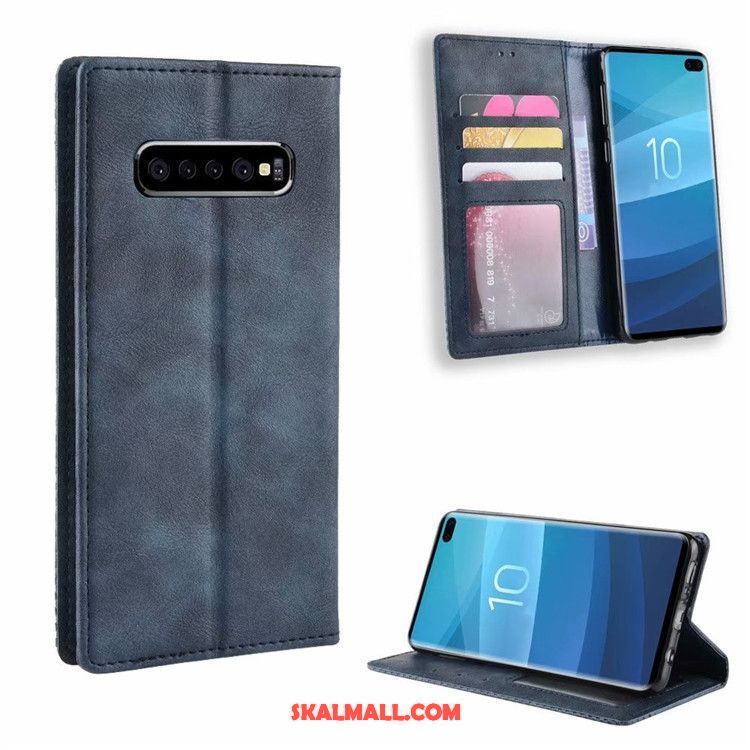 Samsung Galaxy S10 Skal Läderfodral Stjärna Skydd Retro Magnetisk Spänne Köpa