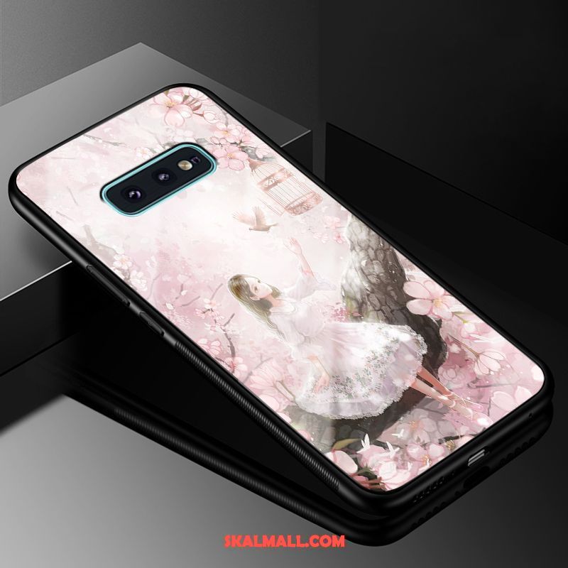 Samsung Galaxy S10 Skal Rosa Fallskydd Mobil Telefon Glas Hård Fodral Billig