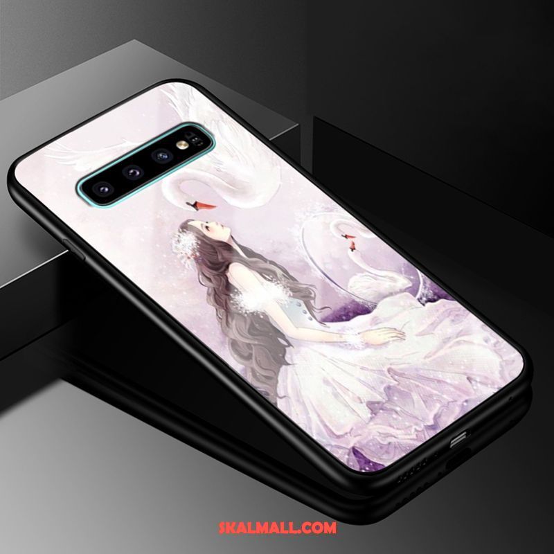 Samsung Galaxy S10 Skal Rosa Fallskydd Mobil Telefon Glas Hård Fodral Billig