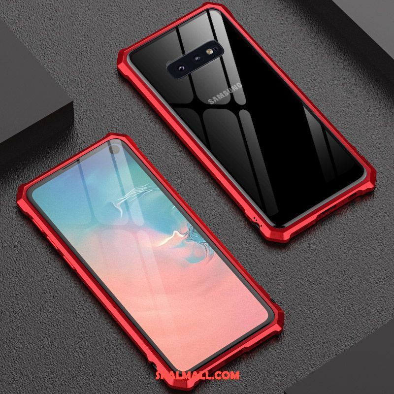 Samsung Galaxy S10e Skal Mobil Telefon Metall Net Red Frame Slim Fodral Billigt