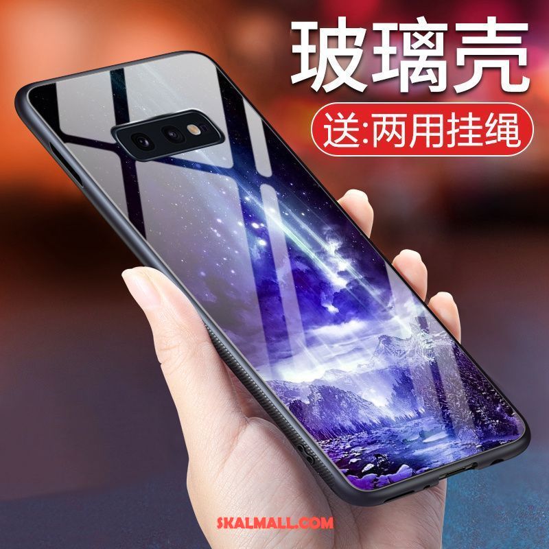 Samsung Galaxy S10e Skal Personlighet Purpur Skydd Härdat Glas Färg Fodral Billigt