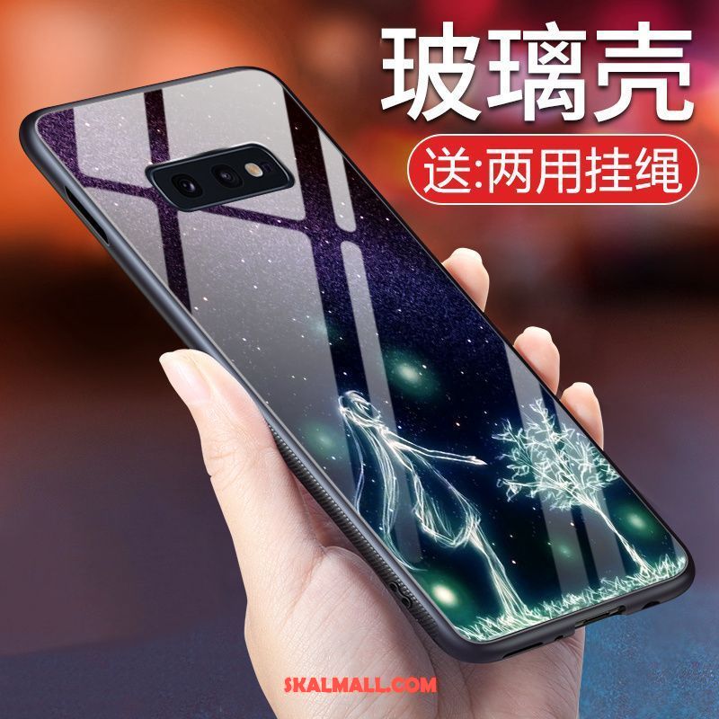 Samsung Galaxy S10e Skal Personlighet Purpur Skydd Härdat Glas Färg Fodral Billigt