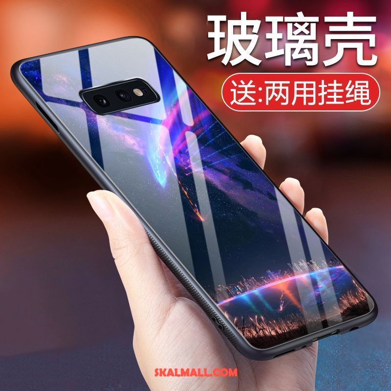 Samsung Galaxy S10e Skal Personlighet Purpur Skydd Härdat Glas Färg Fodral Billigt