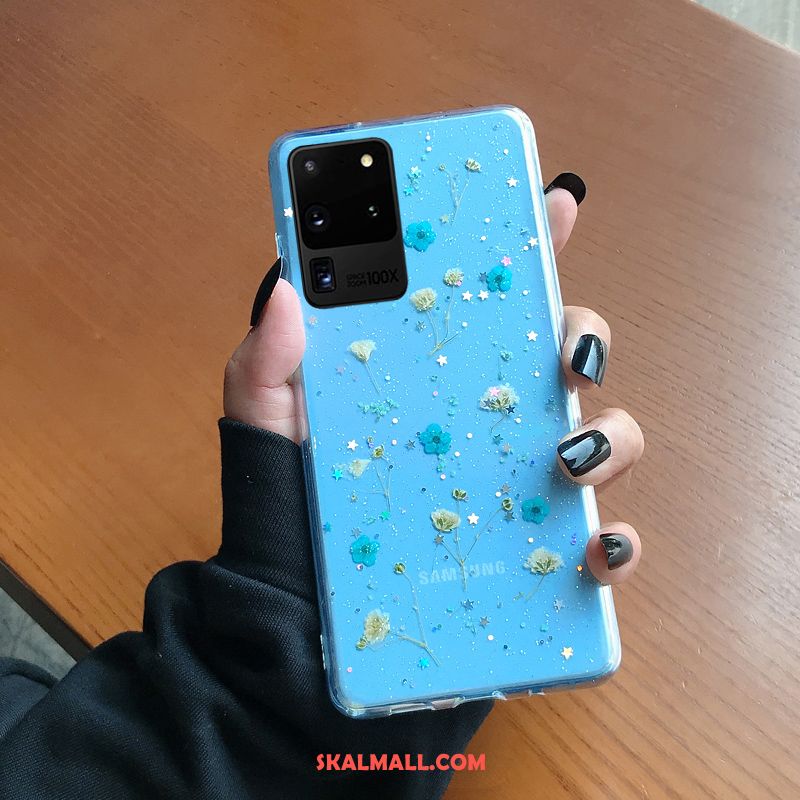 Samsung Galaxy S20 Ultra Skal Fallskydd Blommor Blå Kreativa Kyla På Nätet