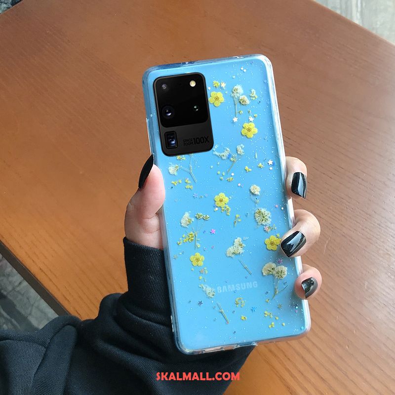 Samsung Galaxy S20 Ultra Skal Fallskydd Blommor Blå Kreativa Kyla På Nätet