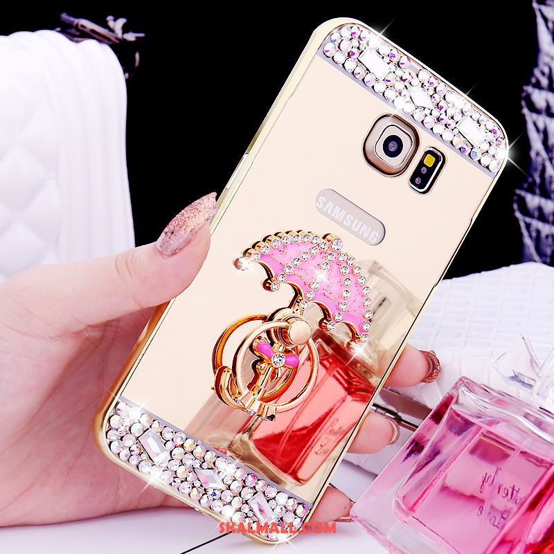 Samsung Galaxy S6 Edge Skal Spegel Strass Ring Stjärna Frame Rea