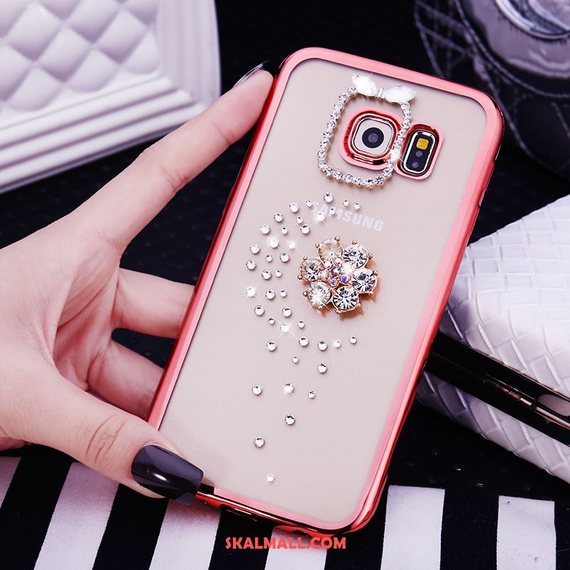 Samsung Galaxy S6 Edge Skal Strass Vacker Silikon Skydd Rosa Till Salu