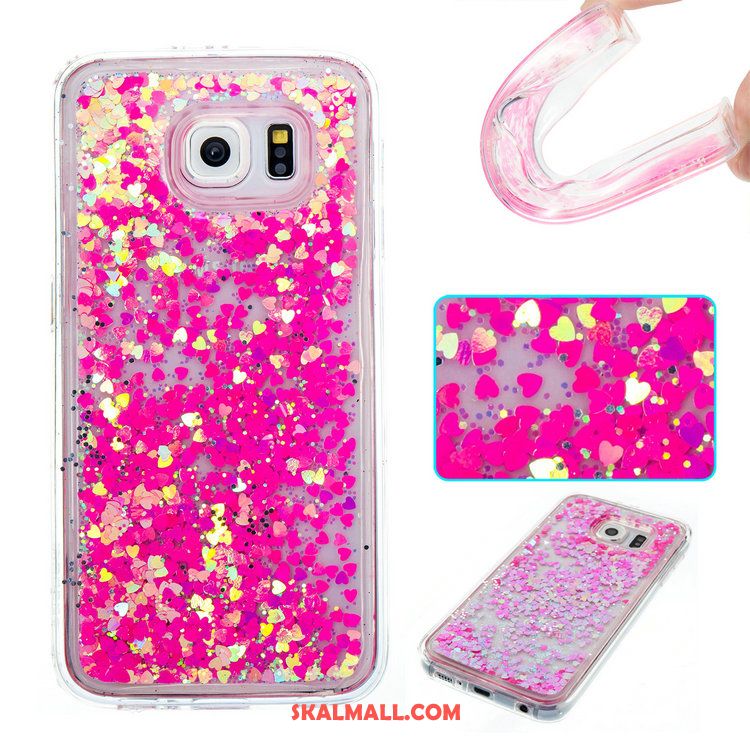 Samsung Galaxy S6 Skal Kvicksand Rosa Mjuk Mobil Telefon Pulver Billig