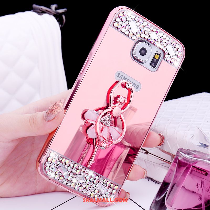 Samsung Galaxy S6 Skal Ring Rosa Guld Metall Skydd Strass Billig