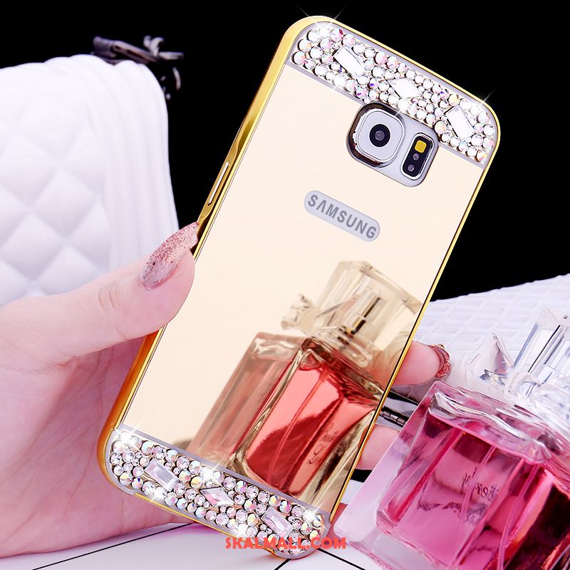 Samsung Galaxy S6 Skal Ring Rosa Guld Metall Skydd Strass Billig