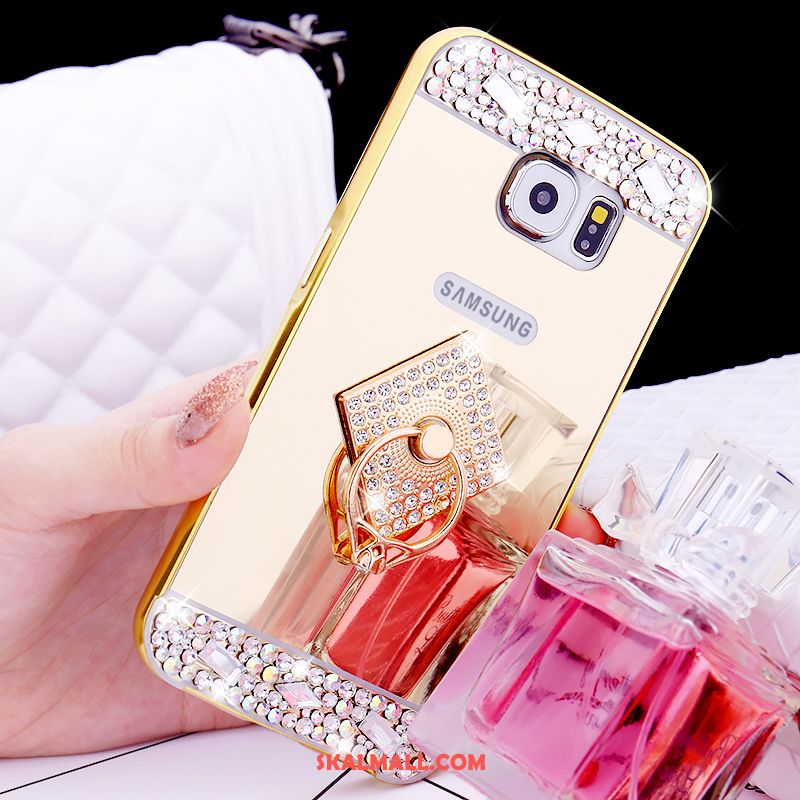 Samsung Galaxy S6 Skal Ring Rosa Guld Metall Skydd Strass Billig