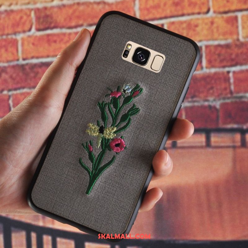 Samsung Galaxy S8+ Skal Retro Broderi Blommor All Inclusive Mobil Telefon Köpa