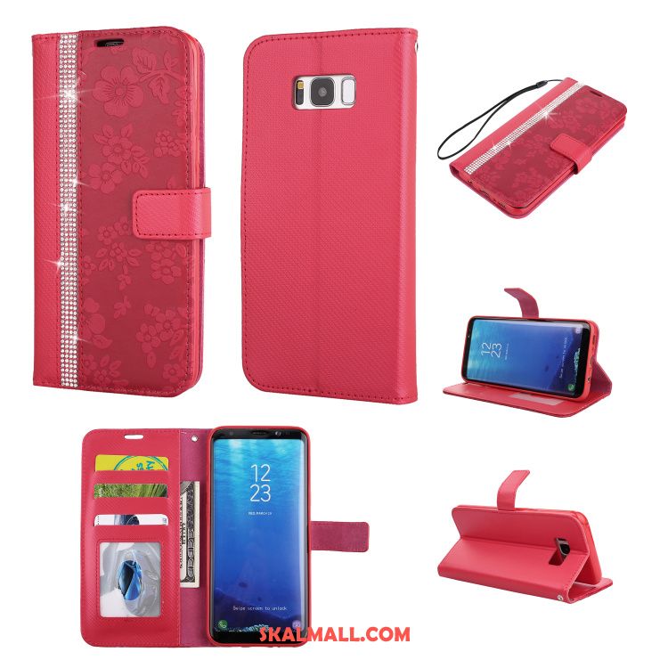 Samsung Galaxy S8 Skal Röd Skydd Mobil Telefon Strass Kort Butik