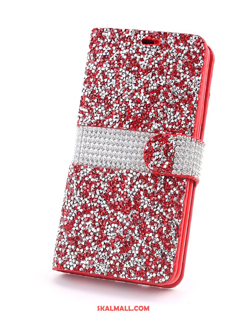 Samsung Galaxy S9+ Skal Mönster Läderfodral Röd Mobil Telefon Skydd Billig