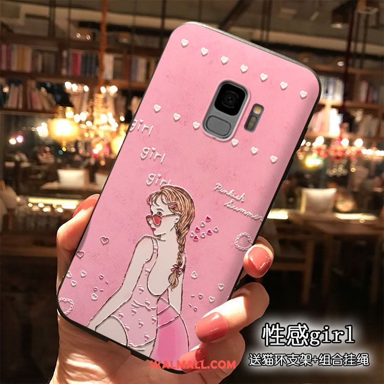 Samsung Galaxy S9 Skal Support Tecknat Silikon Rosa Personlighet Fodral Billigt