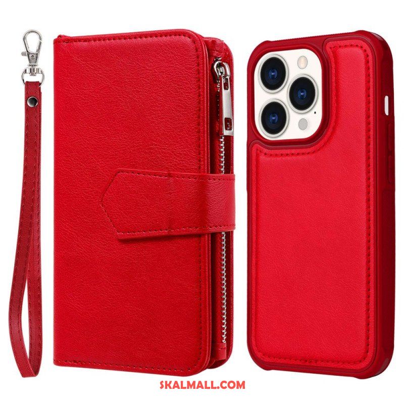 Skal Fodral iPhone 14 Pro Plånboksfodral Plånbok Med Avtagbar