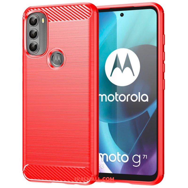 Skal Moto G71 5G Borstad Kolfiber