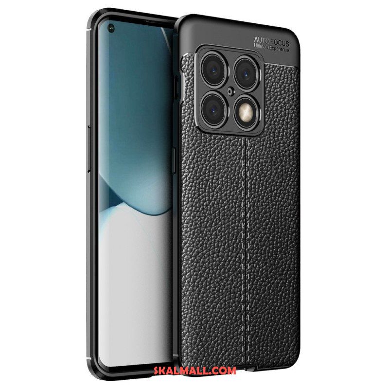 Skal OnePlus 10 Pro 5G Dubbel Linje Litchi Läder Effekt